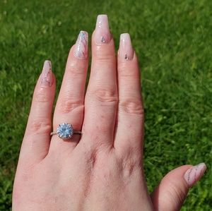 2  carat hidden halo engagement ring pave band